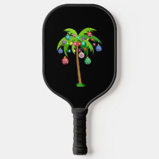 Palm Tree Christmas Lights Funny Beach Summer Pickleball Paddle
