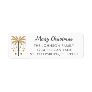Palm Tree Christmas Ornaments Return Address Return Address Label