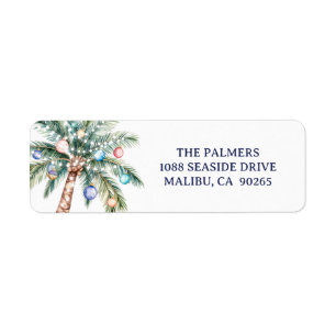 Palm Tree Christmas Tree Return Address Return Address Label