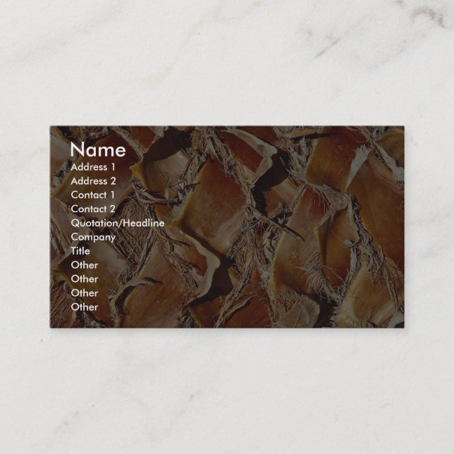 Palm tree, close-up business card (Front)