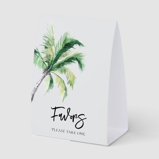 Palm Tree Coastal Destination Wedding Favors (Front)