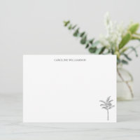 Palm Tree Coastal Personalised Name Stationery