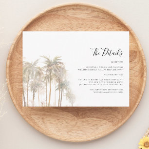 Palm Tree Coastal Wedding Details Enclosure Card