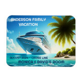  Palm Tree Cruise Ship Ocean Family Vacation Magnet (Horizontal)