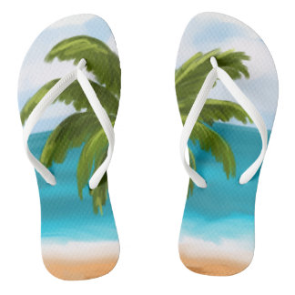 Palm Tree Custom Flip-Flops- make changes yourself Thongs