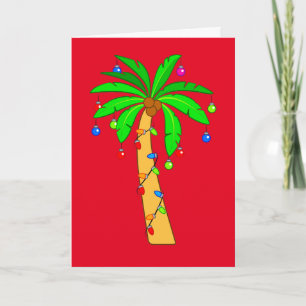 Palm Tree Decorated for Christmas Holiday Card