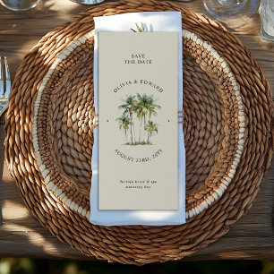 Palm Tree Destination Elegant Coastal Wedding Save The Date