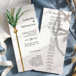 Palm Tree Destination Modern Wedding Flat Program<br><div class="desc">This palm tree destination modern wedding flat program design features tropical watercolor palm trees on a bright white background that evoke the dreamy ambiance of a destination wedding. this design radiates the romance of sandy shores and swaying palms, perfect for couples seeking a truly unforgettable celebration. For personalised coordination or...</div>