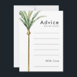 Palm Tree Destination Wedding Advice Card<br><div class="desc">This palm tree destination wedding advice card design features tropical watercolor palm trees on a bright white background that evoke the dreamy ambiance of a destination wedding. this design radiates the romance of sandy shores and swaying palms, perfect for couples seeking a truly unforgettable celebration. For personalised coordination or any...</div>