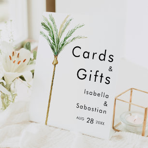 Palm Tree Destination Wedding Cards and Gifts Sign