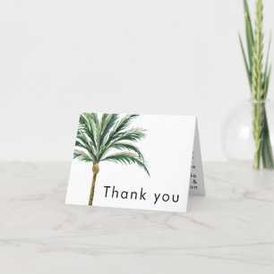 Palm Tree Destination Wedding Folded Thank You Card