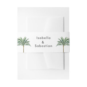 Palm Tree Destination Wedding Invitation Belly Band