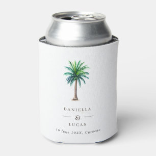 Palm Tree Destination Wedding Names & Date Can Coo Cooler
