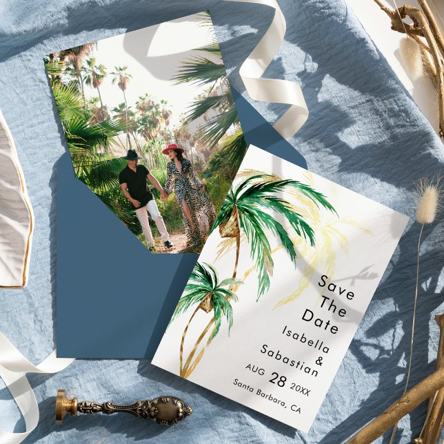 Palm Tree Destination Wedding Photo Save The Date (Creator Uploaded)