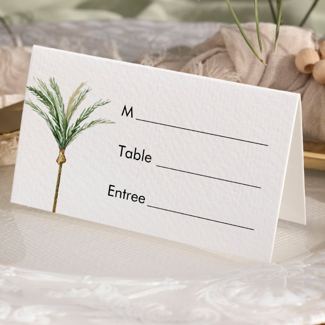 Palm Tree Destination Wedding Place Card (Creator Uploaded)