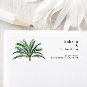 Palm Tree Destination Wedding Return Address Label