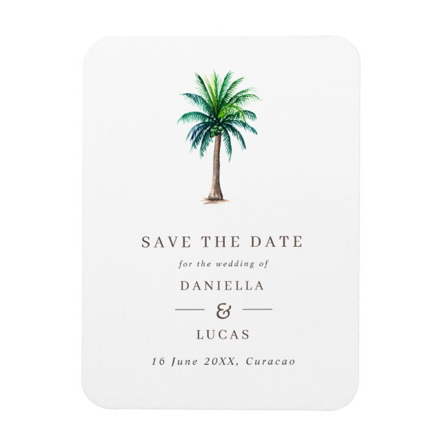 Palm Tree Destination Wedding Save the Date Magnet (Vertical)