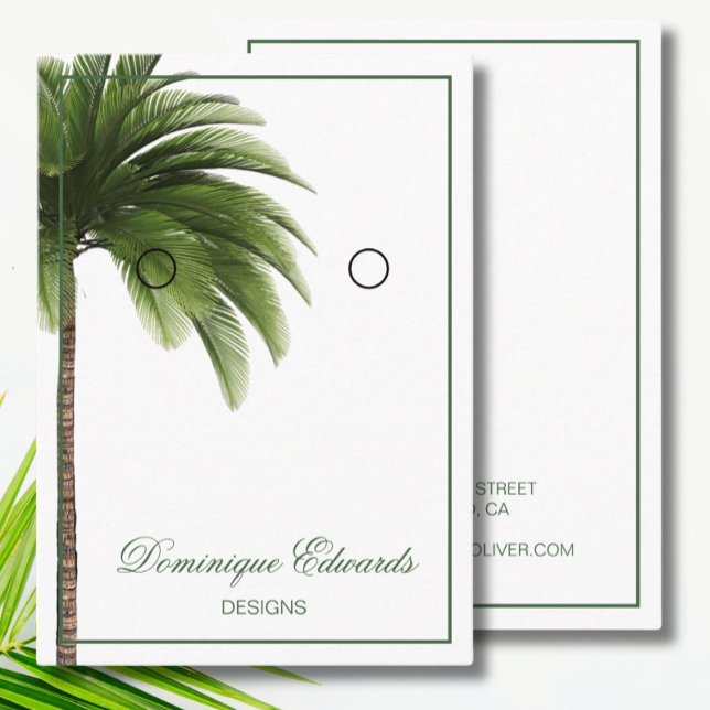 Palm Tree Earring Display Modern Business Card (Creator Uploaded)