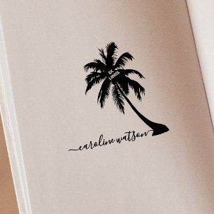 Palm tree Ex libris Rubber Stamp