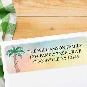Palm Tree Family Reunion Return Address Label