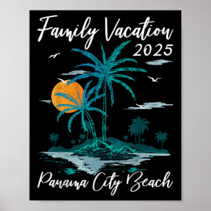 Palm Tree Family Vacation 2025 Florida Panama City Poster