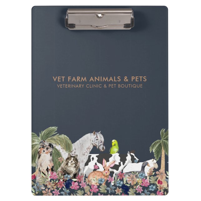 Palm Tree Farm Animal Botanical  Clipboard (Front)