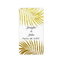 Palm Tree Foliage Gold Foil Leaves Wedding White