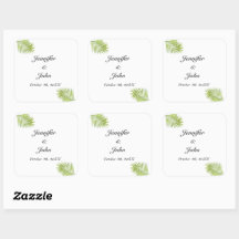 Palm Tree Foliage Green Watercolor Leaves Wedding