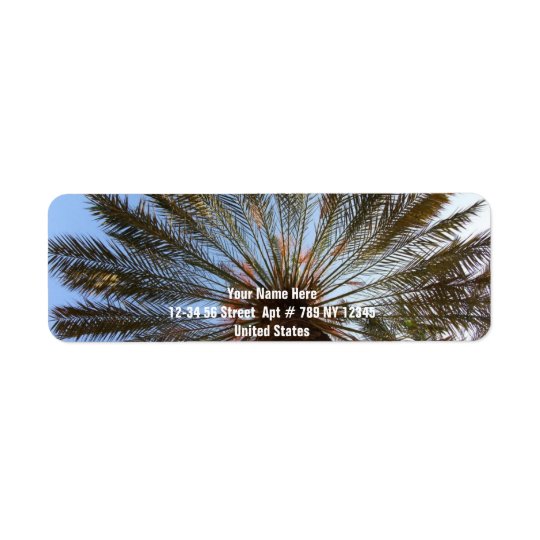 Palm Tree From Under 2 Return Address Label