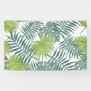 Palm Tree Fronds Painting Hawaiian Banner