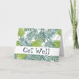 Palm Tree Fronds Painting Hawaiian Card