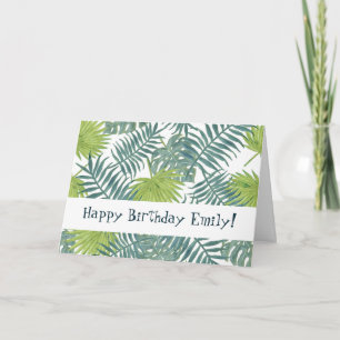 Palm Tree Fronds Painting Hawaiian Card