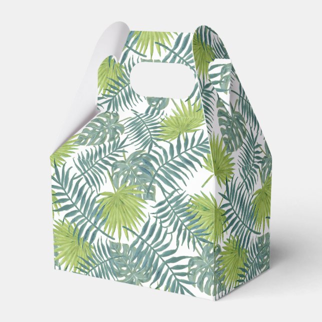 Palm Tree Fronds Painting Hawaiian Favour Box (Front Side)