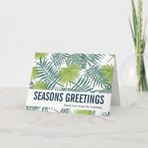 Palm Tree Fronds Painting Hawaiian Holiday Card
