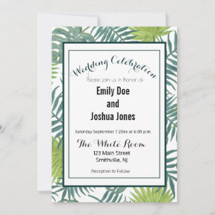 Palm Tree Fronds Painting Hawaiian Invitation