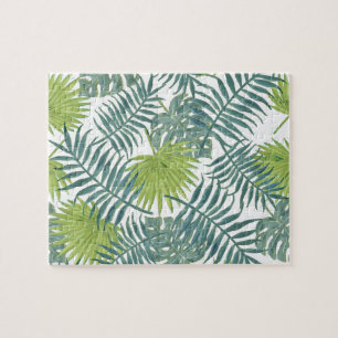 Palm Tree Fronds Painting Hawaiian Jigsaw Puzzle