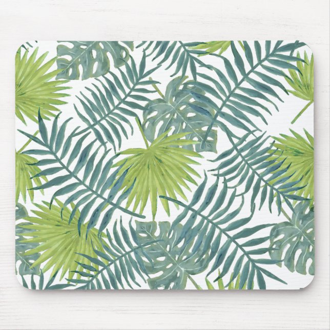 Palm Tree Fronds Painting Hawaiian Mouse Pad (Front)