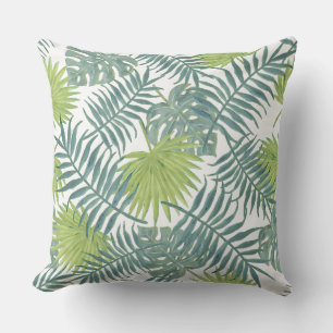Palm Tree Fronds Painting Hawaiian Outdoor Cushion