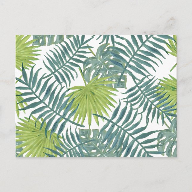 Palm Tree Fronds Painting Hawaiian Postcard (Front)