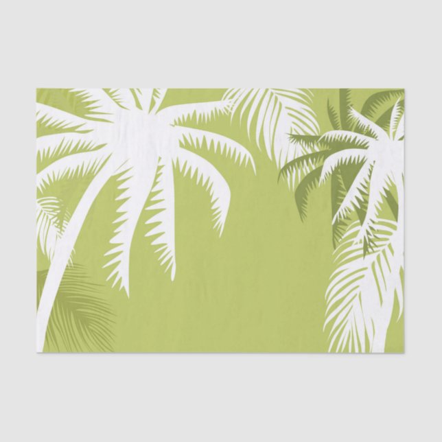  Palm Tree green and white Tissue Paper (Front)