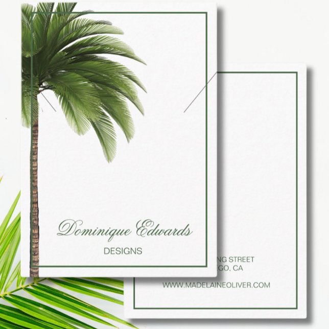 Palm Tree Green Necklace Display Business Card (Creator Uploaded)