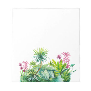 Palm tree, green, red leaves nature notepad