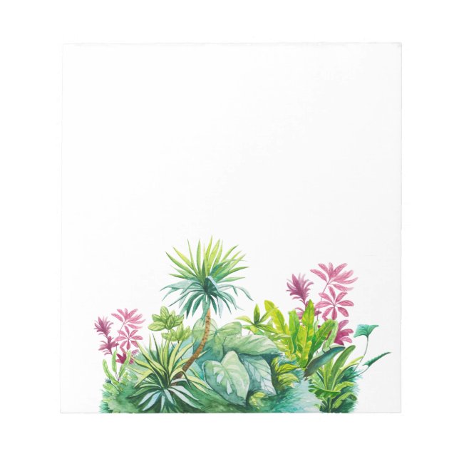 Palm tree, green, red leaves nature notepad (Front)