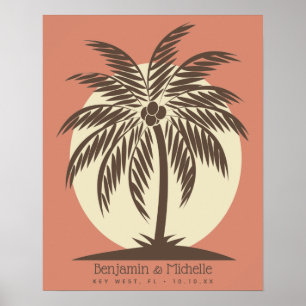 Palm Tree Guest Book Poster - 100 Spaces