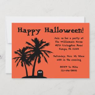 Palm Tree Halloween Party Invitations
