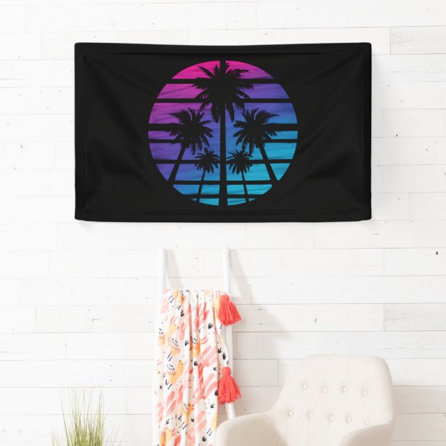 Palm Tree Hawaiian Beach Summer Vacation Banner (Insitu)