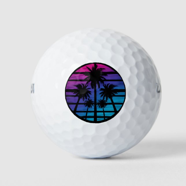 Palm Tree Hawaiian Beach Summer Vacation Golf Balls (Front)