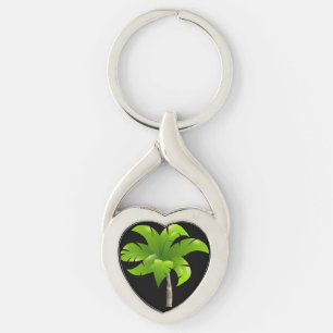 Palm Tree Heart Keychain
