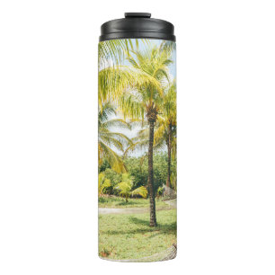 Palm tree in the morning thermal tumbler
