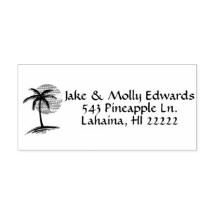 Palm Tree Island Silhouette Personalised Self-inking Stamp